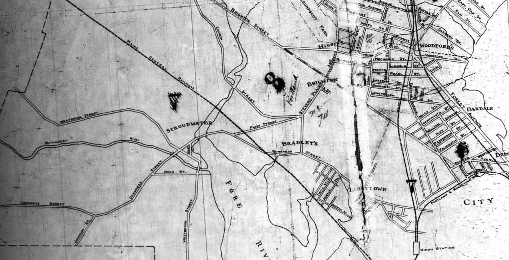 Stroudwater, Maine. 1910 Census Enumeration District Map.