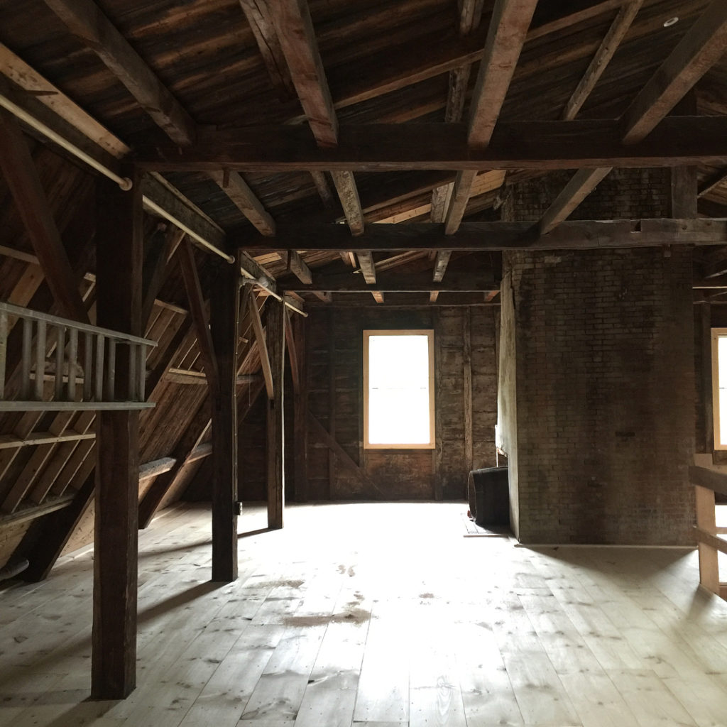 Attic is emptied, ready for floor finishing #thisoldhouse #workinprogress #stroudwater #maine #goteamE